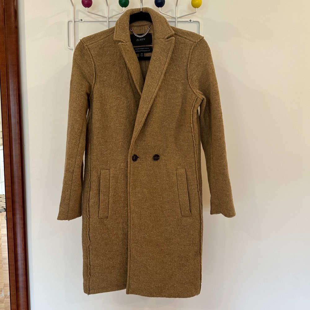 J.Crew Italian Boiled Wool Camel Car Coat